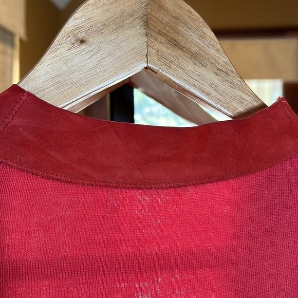 Elie Tahari Coral Lamb Suede Cotton Silk Blend Open Waterfall Jacket Size Medium - Picture 10 of 10